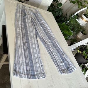 INDIGO REIN size medium 55% linen 45% rayon high waisted elastic pants